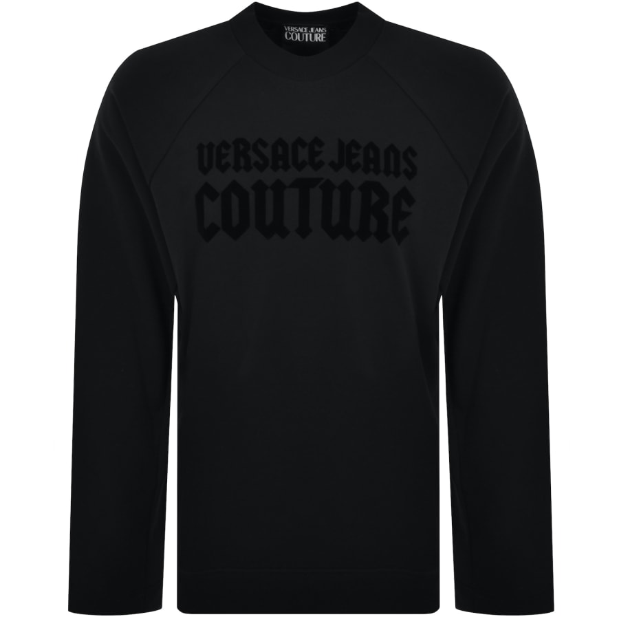 Versace Jeans Couture Flocked Sweatshirt Black